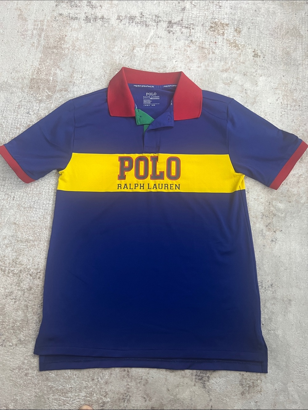 Polo Ralph Lauren Navy & Yellow Logo Rugby Polo